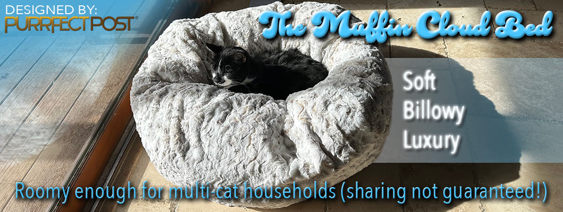 The Muffin Cloud Bed - Soft Billowy Luxury - Roomy enough for multi-cat households (sharing not guaranteed)