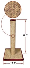 The tall post is sturdy and good looking. We use high-quality woven sisal, which is so gratifying to cats.
